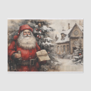 Papier Mousseline Père Noël victorien Deoupage Noël Père