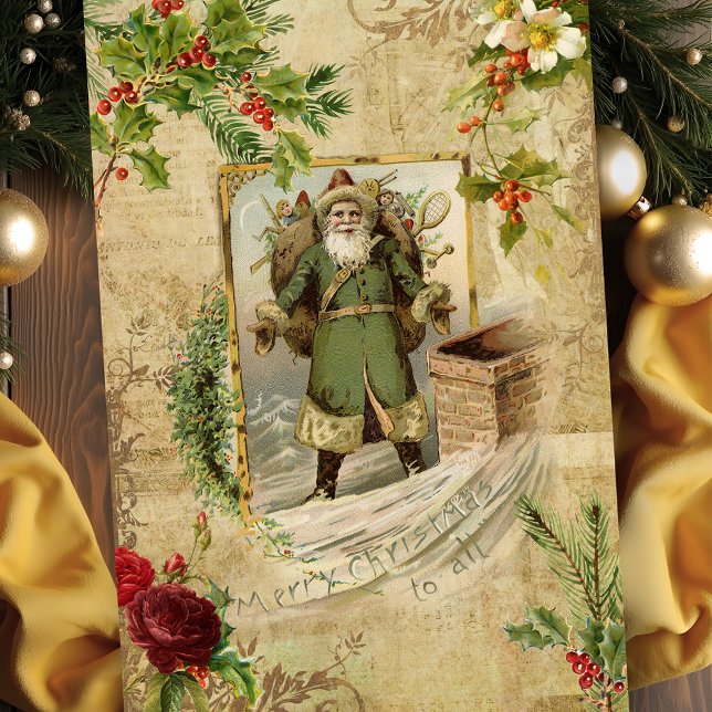 Papier Mousseline Père victorien Noël Ephémère florale (Créateur téléchargé)