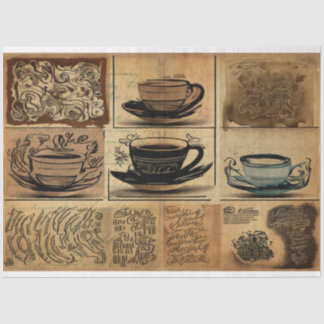 Papier Mousseline Perfect Coffee tasse éphémère collage