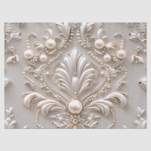 Papier Mousseline Perles cristaux France Damas broderie Découpage