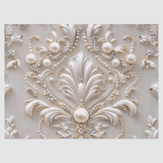Papier Mousseline Perles cristaux France Damas broderie Découpage