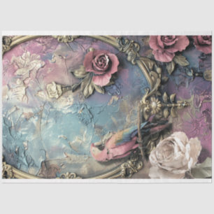 Papier Mousseline Perroquet, Shabby Chic, Oiseau Ornemental & Art Fl