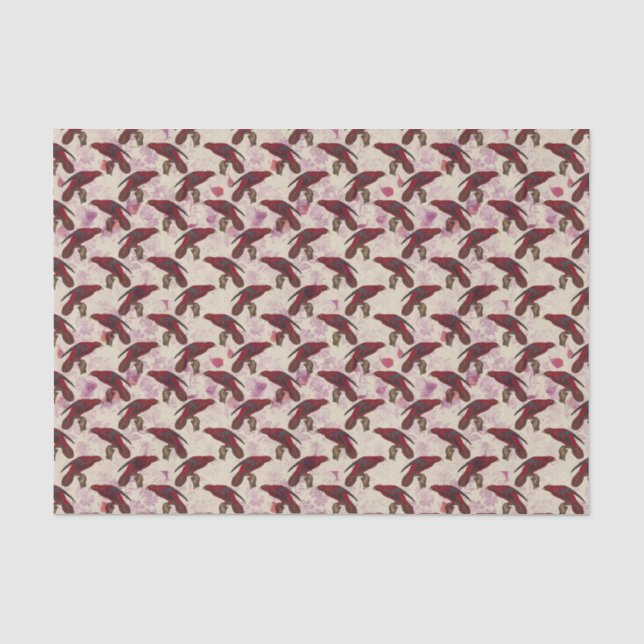 Papier Mousseline Perroquets rouges (Recto)
