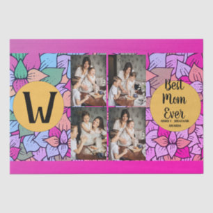 Papier Mousseline Personalized mothers Day,photo collage floral gift