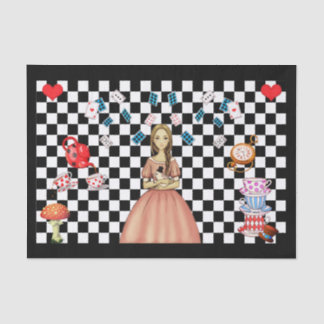 Papier Mousseline Personnalisé Alice au Pays des merveilles Tea Part