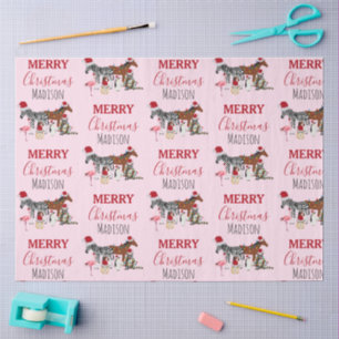 Papier Mousseline Personnalisé Animaux de Noël amusants Chapeaux de