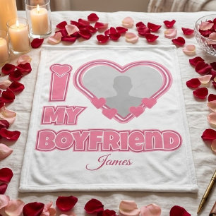 Papier Mousseline Personnalisé J'aime mon petit ami – Ajouter une ph