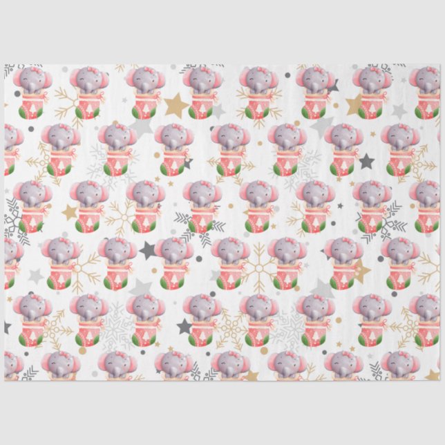 Papier Mousseline Personnaliser des fêtes des éléphants (Recto)