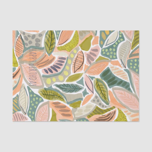 Papier Mousseline Personnaliser les beaux Feuilles tropicaux (Recto)