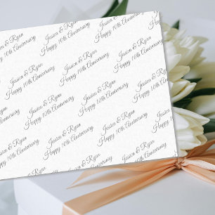 Papier Mousseline Personnaliser les noms, Anniversaire Année, Gris S