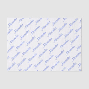 Papier Mousseline Personnalisez : Thème bleu nommé de fête