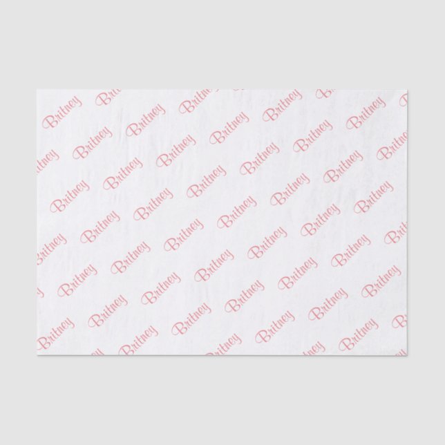 Papier Mousseline Personnalisez : Thème rose nommé de fête (Recto)