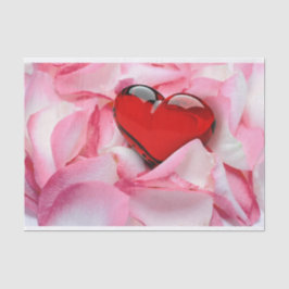 Papier Mousseline Pétales Roses en verre rouge