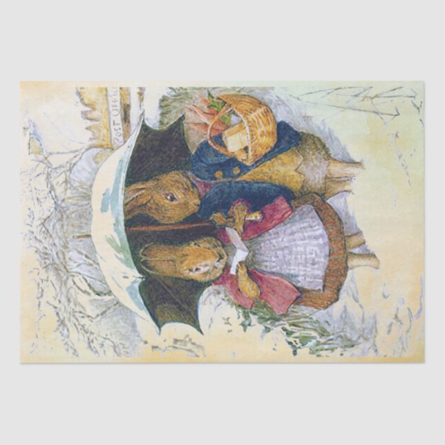 Papier Mousseline Peter Rabbit (parapluie) Papier de tissus (Recto)