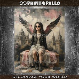 Papier Mousseline Petit ange de la ville enfant en Italie - 