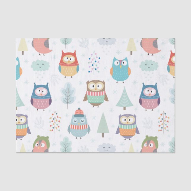Papier Mousseline Petit Chouette de Noël (Recto)