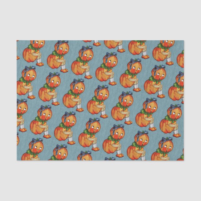 Papier Mousseline Petit Citrouille et amis (Recto)