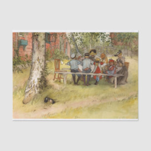 Papier Mousseline Petit déjeuner sous le Big Birch par Carl Larsson