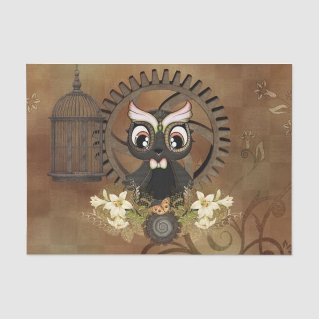 Papier Mousseline Petit hibou à vapeur (Recto)