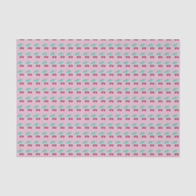 Papier Mousseline Petit Motif de cerises pourpres (Recto)
