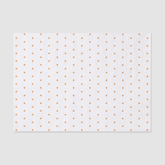 Papier Mousseline Petit motif de point orange de polka (Recto)