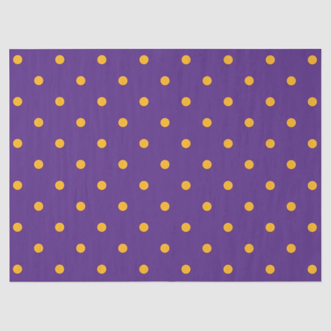 Papier Mousseline Petit Motif Pois : Purple et or (Recto)
