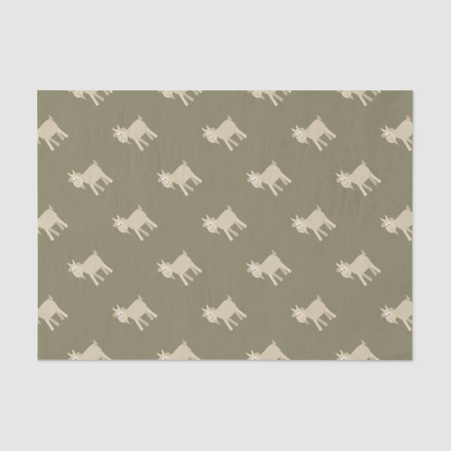 Papier Mousseline Petite chèvre drôle mignonne (Recto)