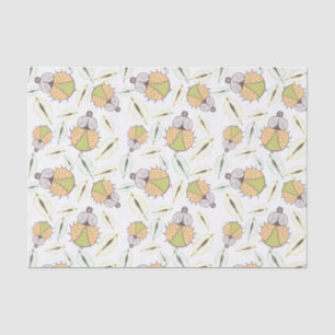 Papier Mousseline Petite coccinelle drôle et feuilles sans couture m