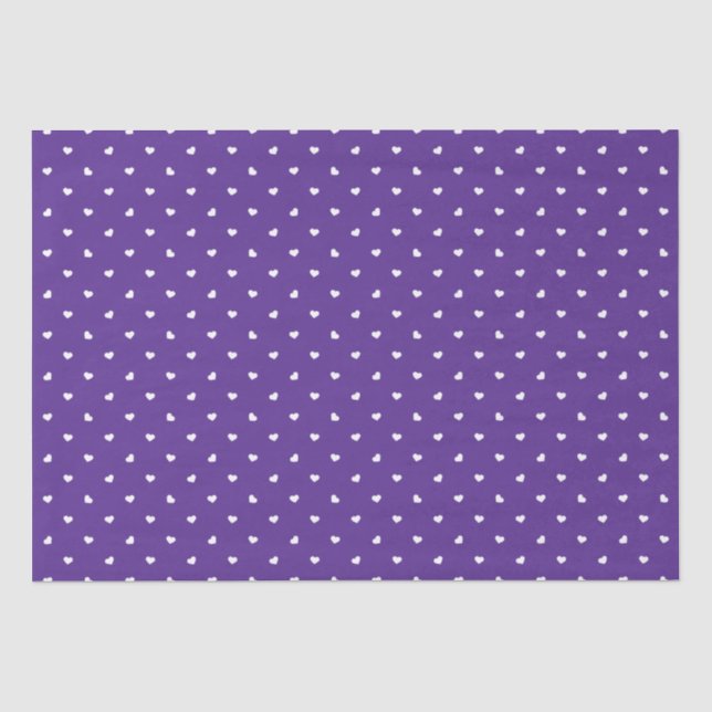 Papier Mousseline Petite coeur sur papier tissu violet clair (Recto)