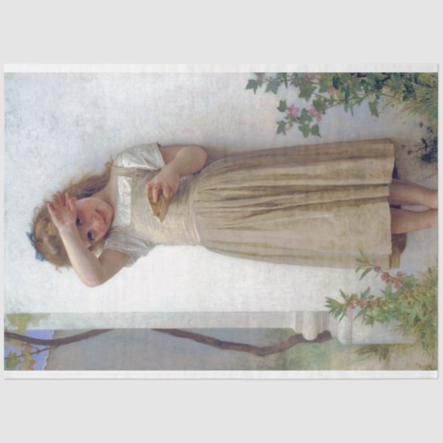 Papier Mousseline Petite fille, Bouguereau (Recto)