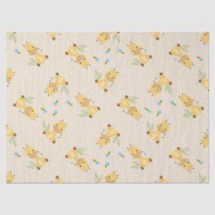 Papier Mousseline Petite petite girafe florale brun clair