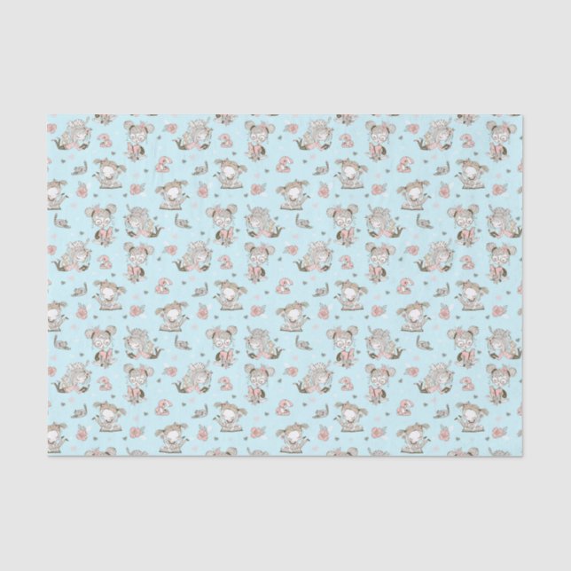 Papier Mousseline Petites Filles Lisant Des Livres Idées Cadeaux (Recto)