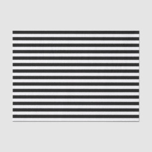 Papier Mousseline Petites rayures horizontales noires