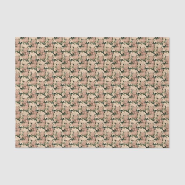Papier Mousseline Petites roses roses roses (Recto)