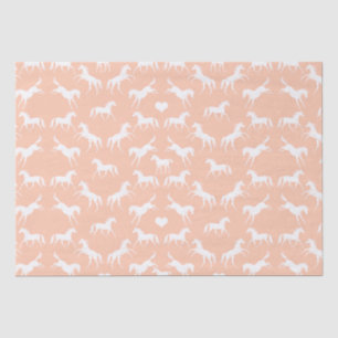 Papier Mousseline Petits chevaux blancs sur le papier d'emballage de