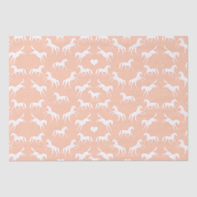 Papier Mousseline Petits chevaux blancs sur le papier d'emballage de (Recto)