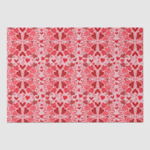 Papier Mousseline Petits Coeurs rouges roses Artistes de Saint-Valen