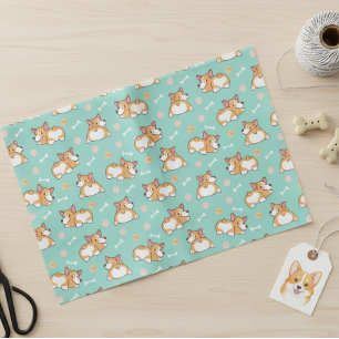 Papier Mousseline Petits Corgis Mignons