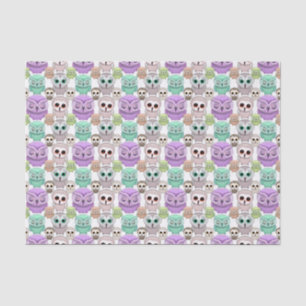 Papier Mousseline Petits hiboux mignons aux couleurs pastel
