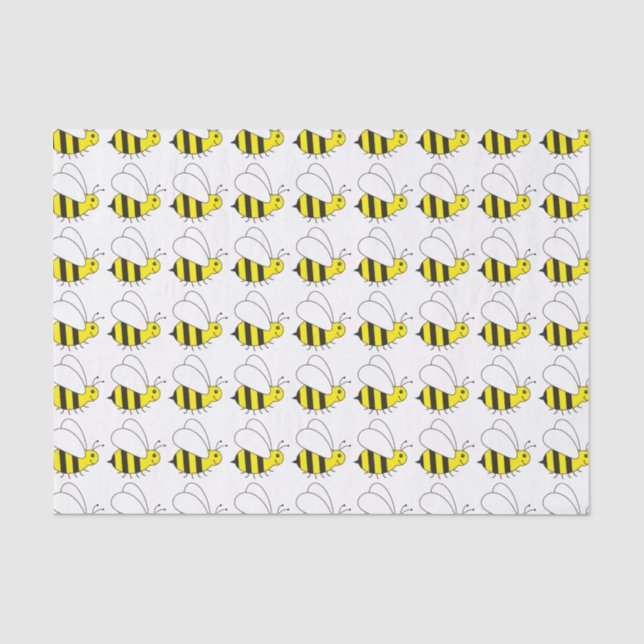 Papier Mousseline Petits mignons gaffent la bande dessinée d'abeille (Recto)