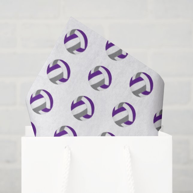 Papier Mousseline petits volants gris violet motif (Sac cadeau)