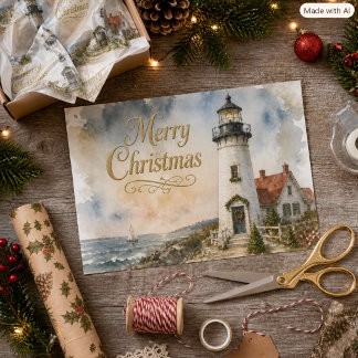 Papier Mousseline Phare de Hilton Head Joyeux Noël