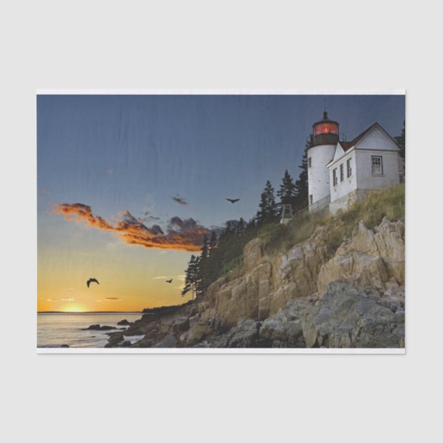 Papier Mousseline Phare du Maine Bass Harbour Photo (Recto)
