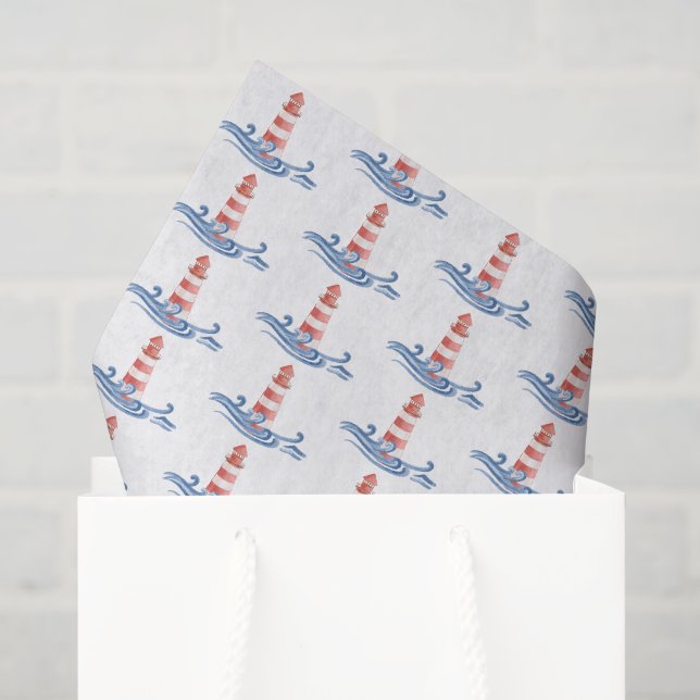 Papier Mousseline Phare Sur L'Eau (Sac cadeau)