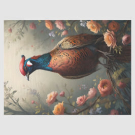 Papier Mousseline Pheasant floral