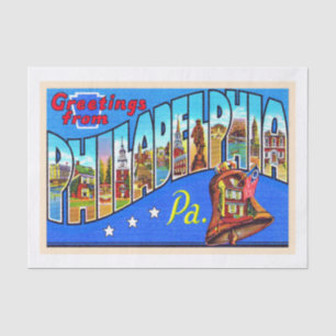 Papier Mousseline Philadelphie Pennsylvanie PA Grande lettre carte p