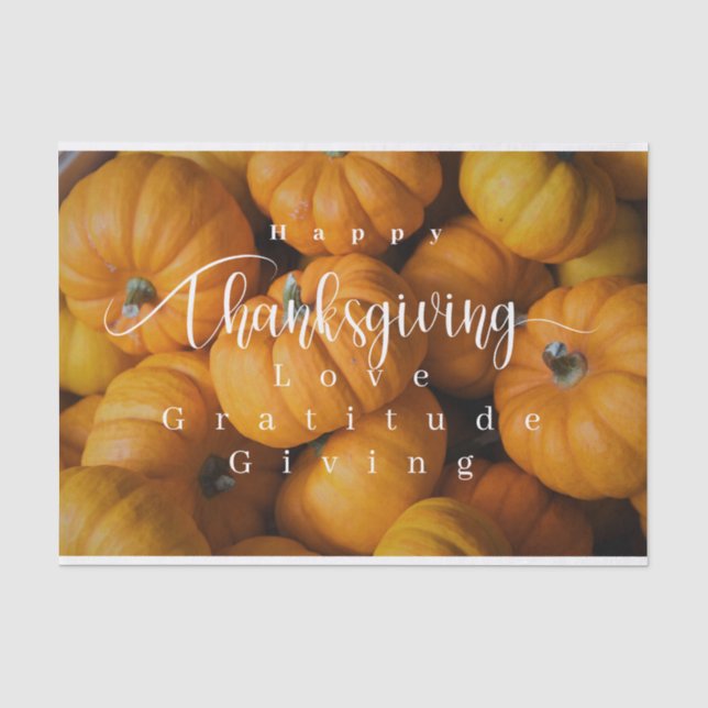 Papier Mousseline Photo Citrouille de Thanksgiving (Recto)