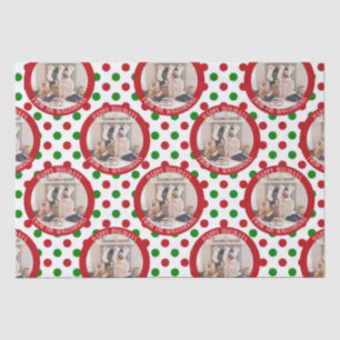 Papier Mousseline Photo de famille Whimsical Red Green Polka Dot Hol