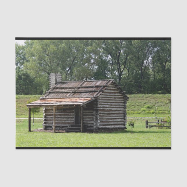 Papier Mousseline Photo Rustic Log Cabine (Recto)