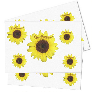 Papier Mousseline Photographie des grands tournesols jaunes et Brown